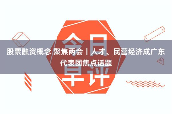 股票融资概念 聚焦两会｜人才、民营经济成广东代表团焦点话题