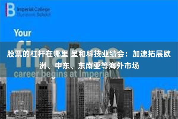 股票的杠杆在哪里 呈和科技业绩会:加速拓展欧洲、中东、东南亚等海外市场